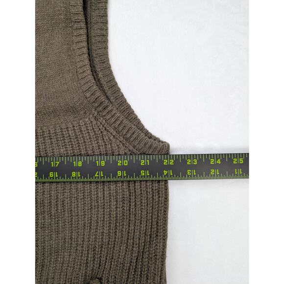 LL Bean Merino Lambs Wool Mens Sweater Vest Medium Brown Outdoor Hiking - Picture 4 of 7